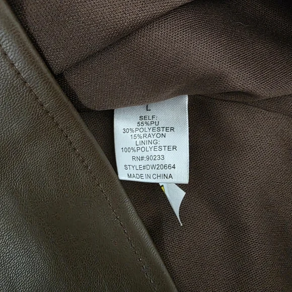 L.A. HEARTS PACSUN Chocolate Brown Faux Leather Corset Mini Dress - Size L. - Picture 8 of 14